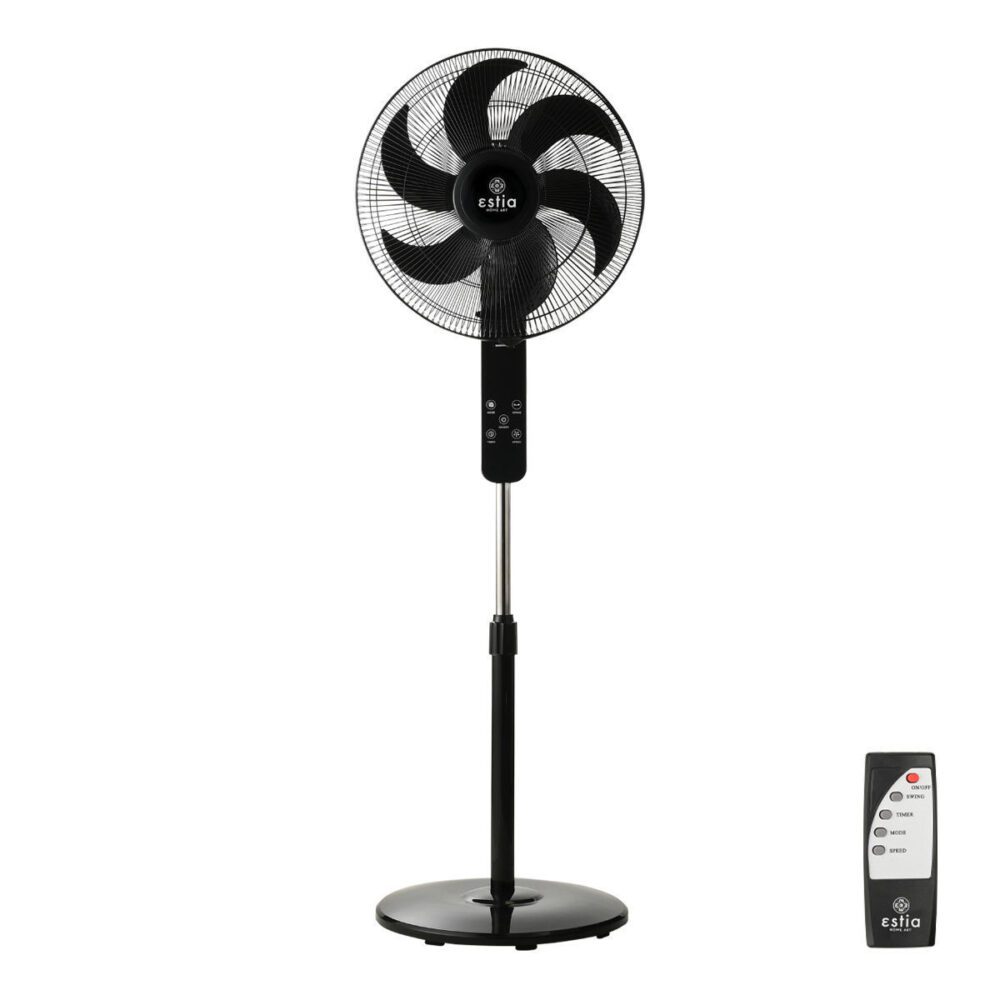 ESTIA ΑΝΕΜΙΣΤΗΡΑΣ ΣΤΑΝΤ ΕΠΙΔΑΠΕΔΙΟΣ BOW 40cm 60w ΜΑΥΡΟΣ ΜΕ ΤΗΛΕΧΕΙΡΙΣΤΗΡΙΟ