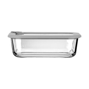 ESTIA ΦΑΓΗΤΟΔΟΧΕΙΟ COLORSEAL ΓΥΑΛΙΝΟ 1050ml 21.6x16.5x7.4cm ΜΕ ΚΑΠΑΚΙ ΣΙΛΙΚΟΝΗΣ ΓΚΡΙ