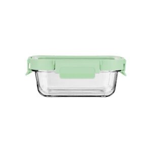 ESTIA ΦΑΓΗΤΟΔΟΧΕΙΟ CLICK&SEAL ΓΥΑΛΙΝΟ 370ml 16.3x12.3x6.2cm ΜΕ ΚΑΠΑΚΙ ΠΛΑΣΤΙΚΟ MINT