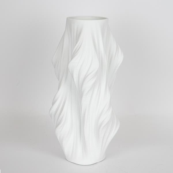 ΒΑΖΟ ΠΟΡΣΕΛΑΝΙΝΟ 3D ΛΕΥΚΟ 16x16x33cm