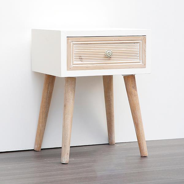 ΚΟΜΟΔΙΝΟ ΞΥΛΙΝΟ ΛΕΥΚΟ - NATURAL 35x30x46.5cm