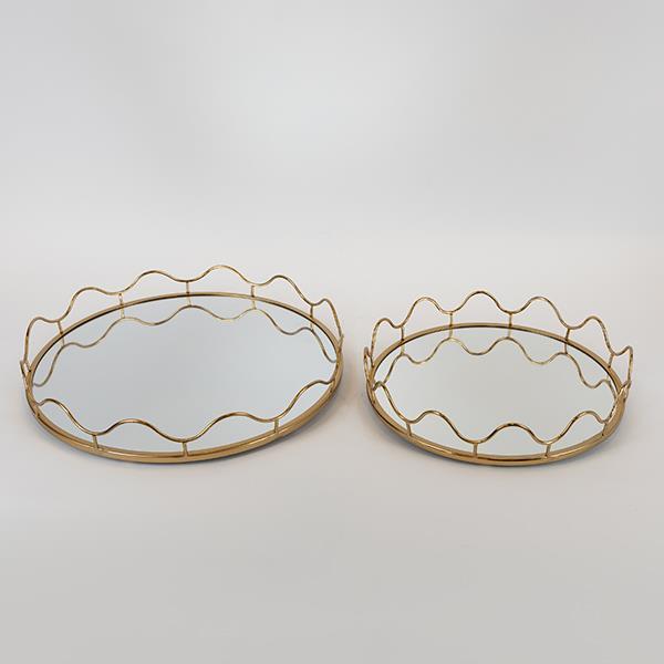 S/2 ΔΙΣΚΟΙ ΜΕΤΑΛΛΙΚΟΙ ΜΕ ΚΑΘΡΕΦΤΗ ΧΡΥΣΟΙ (1) 39x5.5cm / 30.5x5.5cm