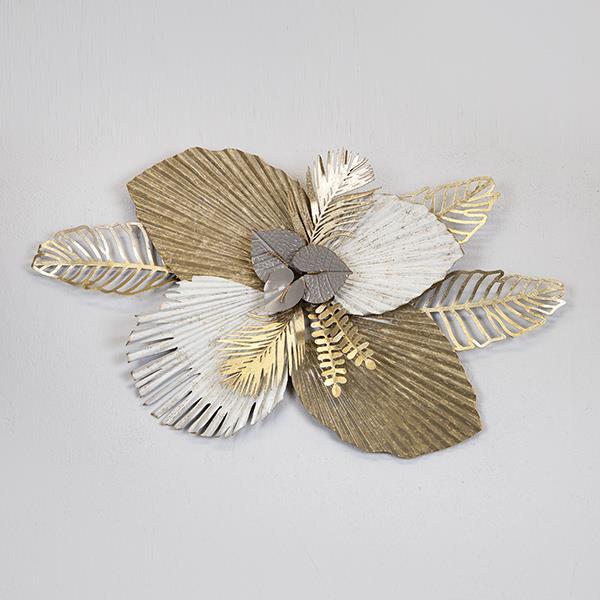 ΔΙΑΚΟΣΜΗΤΙΚΟ ΤΟΙΧΟΥ ΛΟΥΛΟΥΔΙ ΜΕΤΑΛΛΙΚΟ ΧΡΥΣΟ - ΛΕΥΚΟ - ΓΚΡΙ 92.7x51.4x8.9cm