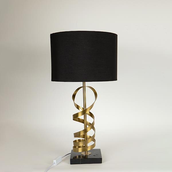 ΕΠΙΤΡΑΠΕΖΙΟ ΦΩΤΙΣΤΙΚΟ ΜΕ ΜΑΥΡΟ ΚΑΠΕΛΟ ΜΕΤΑΛΛΙΚΟ ΧΡΥΣΟ - ΜΑΥΡΟ 60x60cm