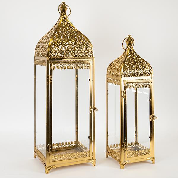 S/2 ΦΑΝΑΡΙΑ ΜΕΤΑΛΛΙΚA - ΞΥΛΙΝΑ ΧΡΥΣΑ 21.5x21.5x62cm/ 16x16x49cm