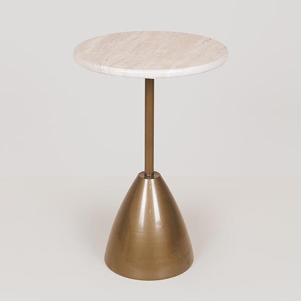 ΤΡΑΠΕΖΙ ΜΕΤΑΛΛΙΚΟ ΧΡΥΣΟ - ΛΕΥΚΟ  30x30x62cm