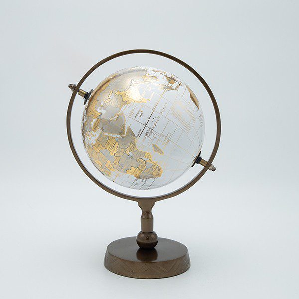 ΥΔΡΟΓΕΙΟΣ ΜΕΤΑΛΛΙΚΗ ΧΡΥΣΗ - ΛΕΥΚΗ  15.20x28cm