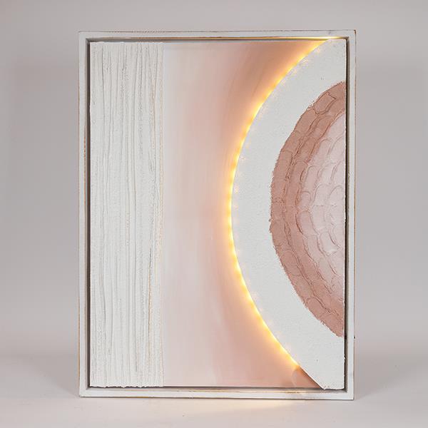 ΠΙΝΑΚΑΣ ΚΑΜΒΑΣ ΜΕ LED LIGHT ΑΝΑΓΛΥΦΟΣ ΜΠΕΖ - ΛΕΥΚΟΣ 60x5x80cm