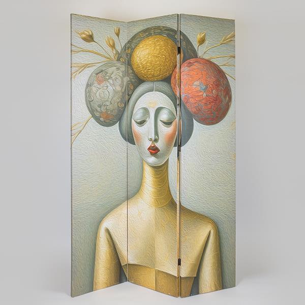 ΠΑΡΑΒΑΝ ΕΚΤΥΠΩΣΗ ΓΚΕΙΣΑ  ΠΡΑΣΙΝΟ-ΧΡΥΣΟ-ΜΠΕΖ 120x2.5x180cm