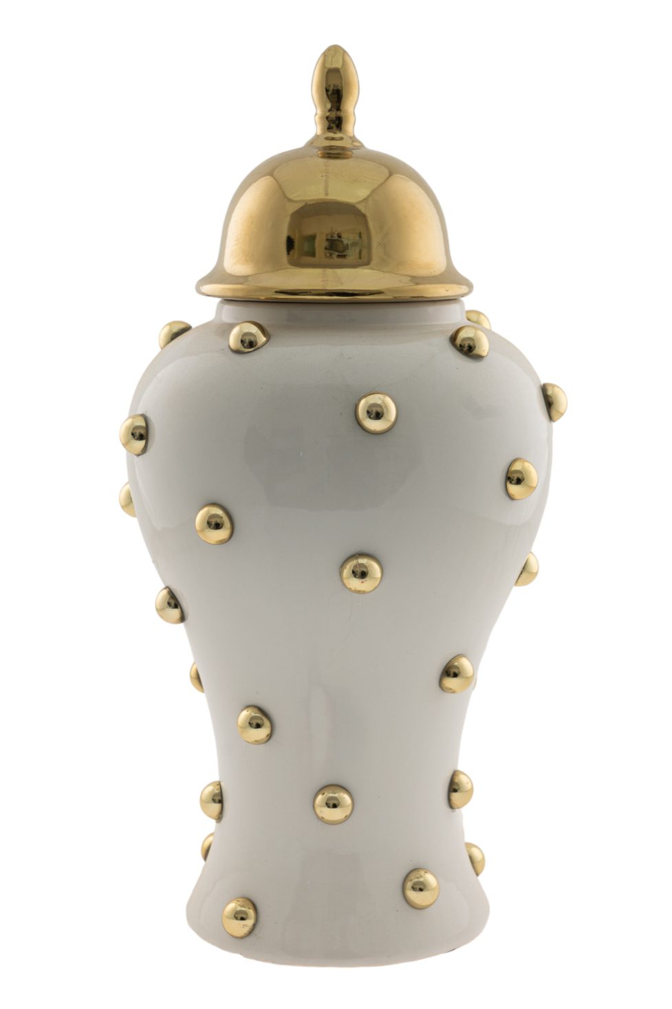 ΔΙΑΚΟΣΜΗΤΙΚΟ ΚΕΡΑΜΙΚΟ ΤΖΑΡ ΜΕ ΒΟΥΛΕΣ ΧΡΥΣΟ ΛΕΥΚΟ 22Χ22Χ45ΕΚ