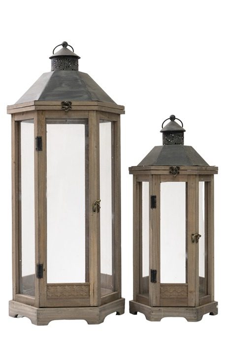 ΞΥΛΙΝΑ ΦΑΝΑΡΙΑ ΠΟΛΥΓΩΝΙΚΑ ΣΕΤ2 ΚΑΦΕ 33Χ29,5Χ77ΕΚ ΚΑΙ 25Χ22Χ53ΕΚ