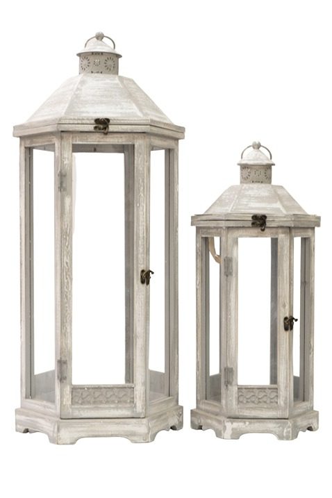 ΞΥΛΙΝΑ ΦΑΝΑΡΙΑ ΠΟΛΥΓΩΝΙΚΑ ΣΕΤ2 ΓΚΡΙ 33Χ29,5Χ77ΕΚ ΚΑΙ 25Χ22Χ53ΕΚ