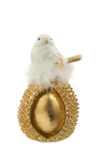 ΠΟΛΥΕΣΤΕΡΙΚΟ ΠΟΥΛΙ ΕΠΑΝΩ  ΣΕ ΒΕΛΑΝΙΔΙ ΧΡΥΣΟ ΛΕΥΚΟ ΜΕ ΛΕΥΚΟ ΠΟΥΠΟΥΛΟ 10Χ9Χ15,5ΕΚ