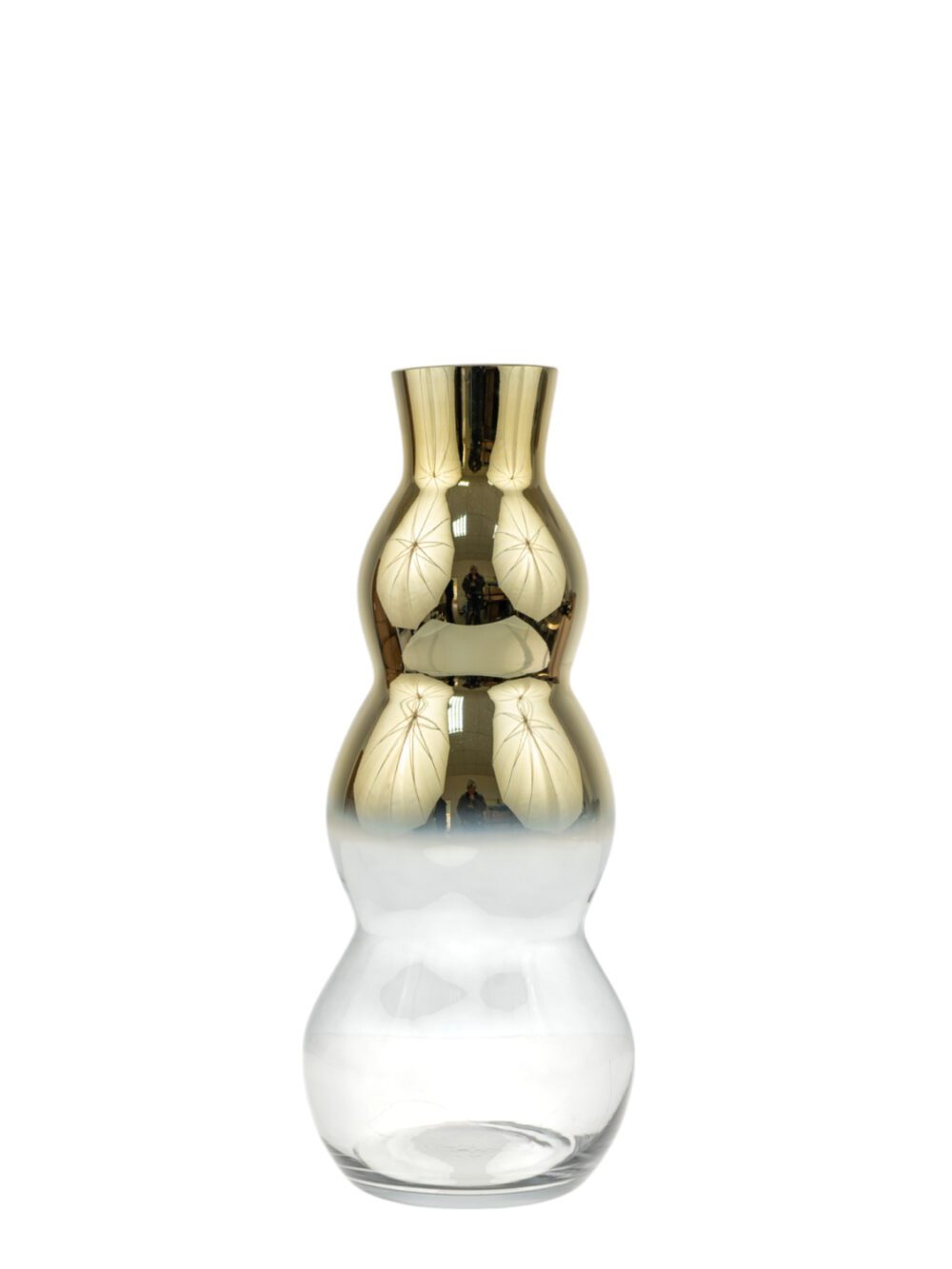 ΔΙΑΚΟΣΜΗΤΙΚΟ ΧΕΙΡΟΠΟΙΗΤΟ ΓΥΑΛΙΝΟ ΒΑΖΟ ΦΟΥΣΚΕΣ ΧΡΥΣΟ ΜΕ ΓΚΡΙ 16,5Χ40ΕΚ