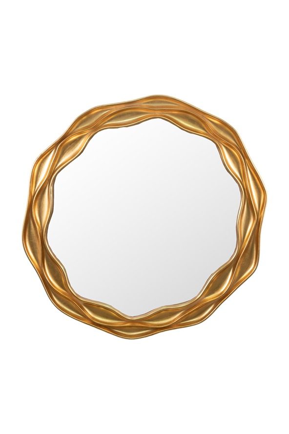 MDF ΚΑΘΡΕΠΤΗΣ ΣΤΡΟΓΓΥΛΟΣ ΧΡΥΣΟΣ ΜΕΓΕΘΟΣ ΜΕ ΚΟΡΝΙΖΑ 81,6Χ81,6Χ3,5ΕΚ