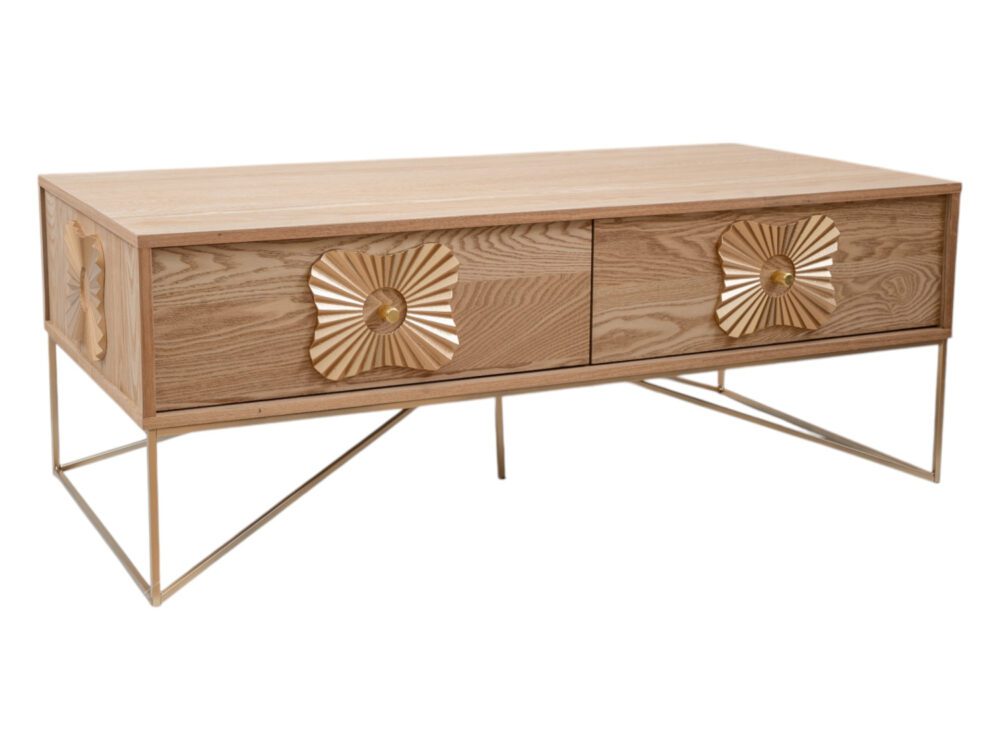 ΕΠΙΠΛΟ ΤΡΑΠΕΖΙ ΣΑΛΟΝΙΟΥ MDF ΚΑΦΕ ΧΡΥΣΟ 120Χ60Χ45ΕΚ