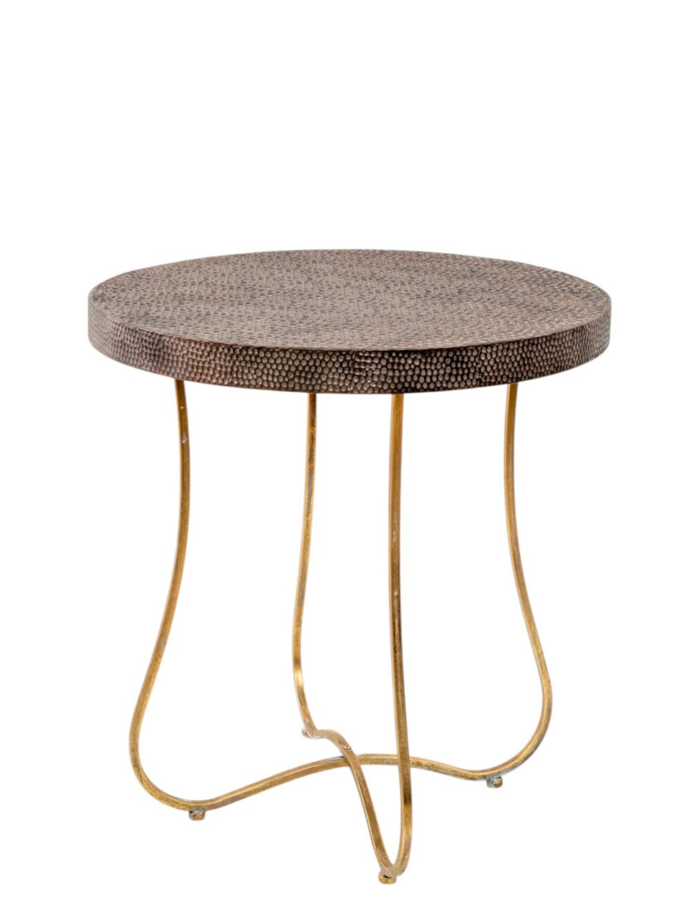 ΜΕΤΑΛΛΙΚΟ ΤΡΑΠΕΖΙ ΣΦΥΡΗΛΑΤΟ ΚΑΦΕ ΧΡΥΣΟ     60Χ60Χ65,5ΕΚ