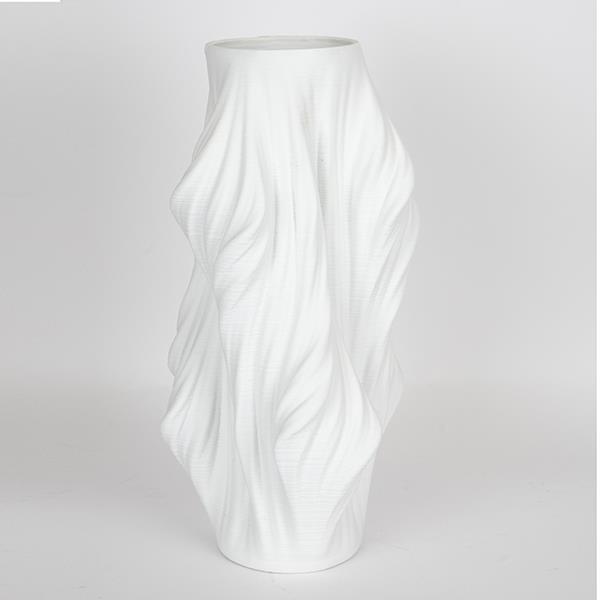 ΒΑΖΟ ΠΟΡΣΕΛΑΝΙΝΟ 3D ΛΕΥΚΟ 22x22x40cm