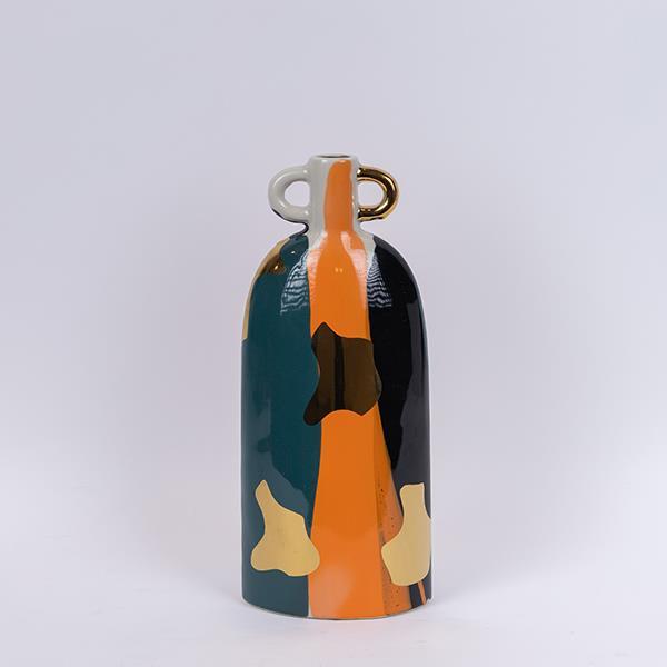 ΒΑΖΟ ΚΕΡΑΜΙΚΟ TEΡΡΑΚΟΤΤΑ - ΠΡΑΣΙΝΟ - ΧΡΥΣΟ 15.5x9.5x36.5cm