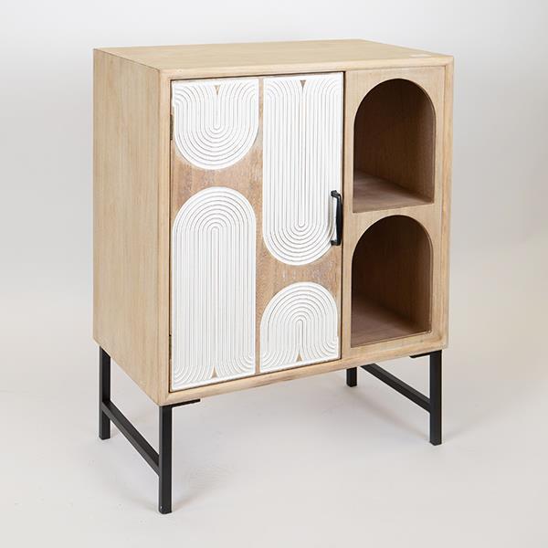 ΝΤΟΥΛΑΠΙ ΞΥΛΙΝΟ NATURAL - ΛΕΥΚΟ 60x36x80.5cm