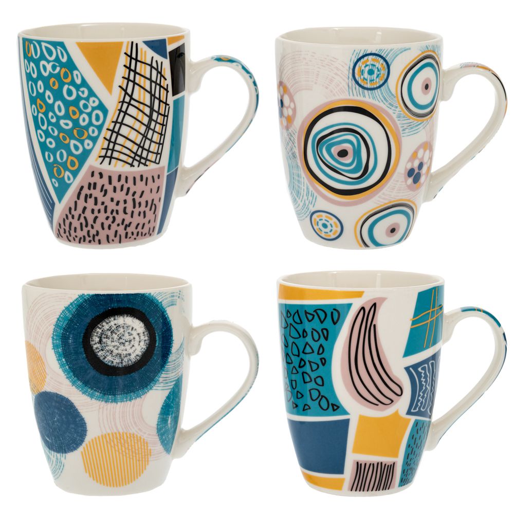 ΠΟΛΥΧΡΩΜΗ ΚΕΡΑΜΙΚΗ ΚΟΥΠΑ ΜΕ ΔΙΑΦΟΡΑ ΣΧΕΔΙΑ 350ML 4 ΣΧΕΔΙΑ