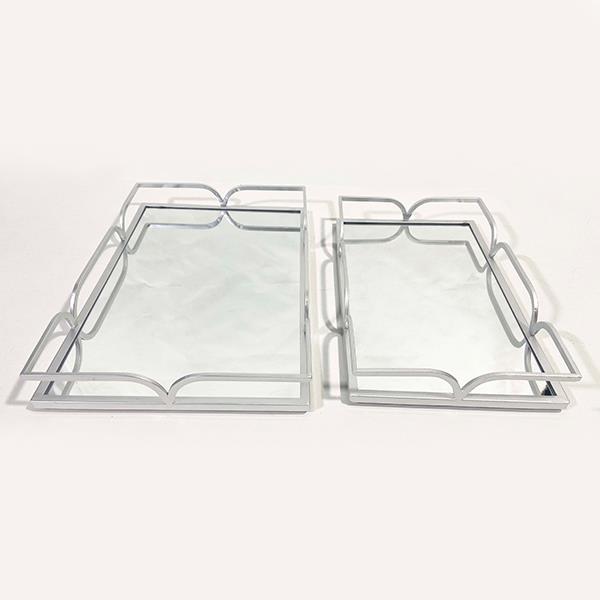 S/2 ΔΙΣΚΟΙ ΜΕΤΑΛΛΙΚΟΙ ΜΕ ΚΑΘΡΕΦΤΗ ΑΣΗΜΙ 45X30X6cm /40X24X6cm