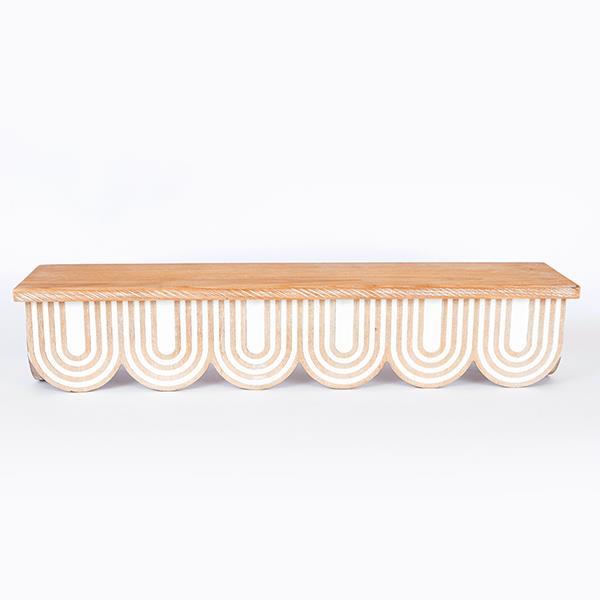 ΡΑΦΙ ΞΥΛΙΝΟ NATURAL - ΛΕΥΚΟ 60x13x12cm