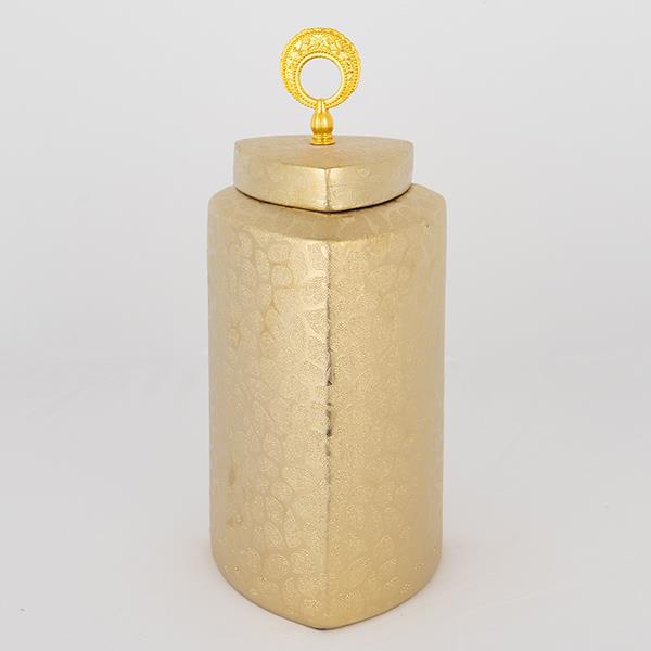 ΒΑΖΟ ΜΕ ΚΑΠΑΚΙ ΚΕΡΑΜΙΚΟ ΧΡΥΣΟ 14.5x14.5x32cm