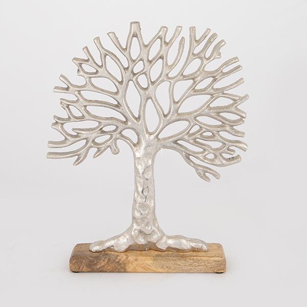 ΕΠΙΤΡΑΠΕΖΙΟ ΔΙΑΚΟΣΜΗΤΙΚΟ,  ΔΕΝΤΡΟ, ΜΕΤΑΛΛΟ, ΑΣΗΜΙ, 29x5x36cm