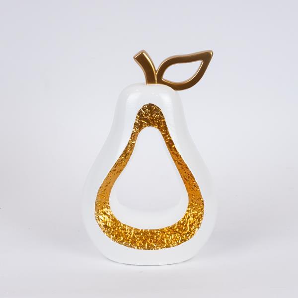 ΔΙΑΚΟΣΜΗΤΙΚΟ ΑΧΛΑΔΙ, ΠΟΛΥΡΕΖΙΝ, ΛΕΥΚΟ - ΧΡΥΣΟ, 16.8x8.5x24.8cm