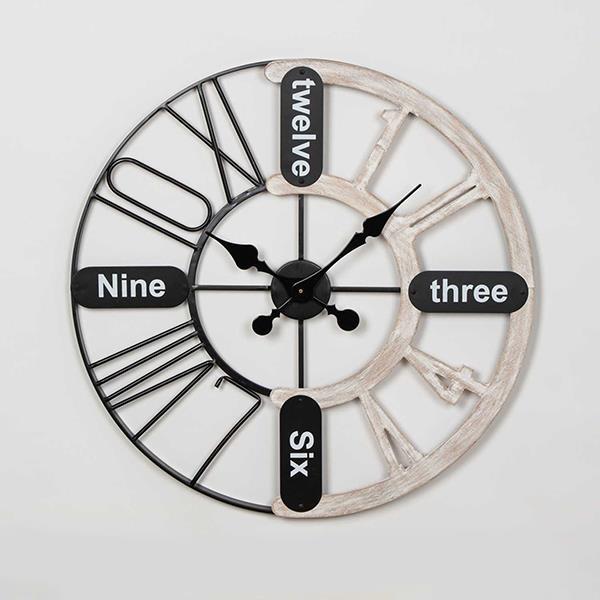 ΡΟΛΟΪ ΤΟΙΧΟΥ ΜΕΤΑΛΛΙΚΟ - ΞΥΛΙΝΟ NATURAL - ΜΑΥΡΟ 60x4x60cm