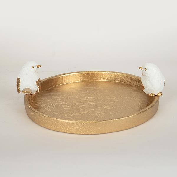 ΠΙΑΤΕΛΑ ΞΥΛΙΝΗ ΛΕΥΚΗ - ΧΡΥΣΗ  30.9x28x9.5cm