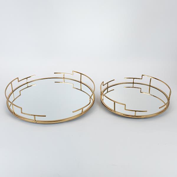 S/2 ΔΙΣΚΟΙ ΜΕΤΑΛΛΙΚΟΙ ΜΕ ΚΑΘΡΕΦΤΗ ΧΡΥΣΟΙ (2) 39x5.5cm / 30.5x5.5cm