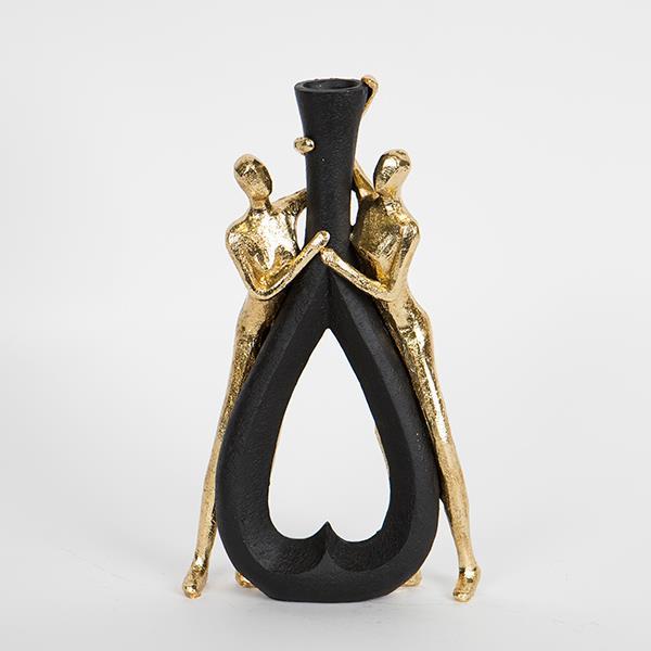 ΒΑΖΟ ΠΟΛΥΡΕΖΙΝ ΜΑΥΡΟ - ΧΡΥΣΟ 16x5.5x28cm