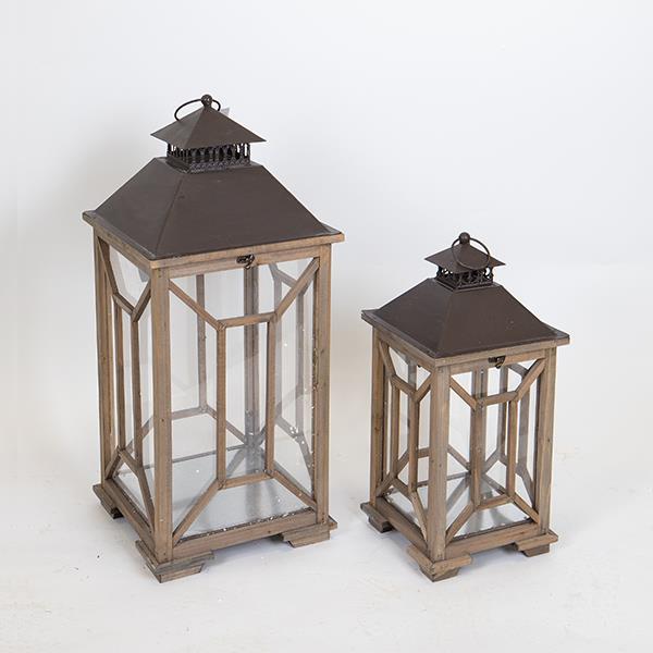 S/2 ΦΑΝΑΡΙΑ ΜΕΤΑΛΛΙΚΑ ΞΥΛΙΝΑ ΚΑΦΕ 30x30x68cm/23x23x48.5cm