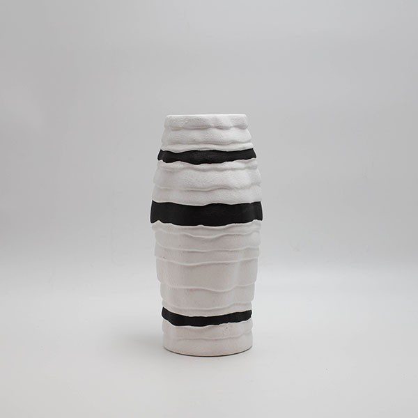 BAZO, ΚΕΡΑΜΙΚΟ, ΛΕΥΚΟ ΜΕ ΜΑΥΡΗ ΛΕΠΤΟΜΕΡΕΙΑ, 12x12x25εκ