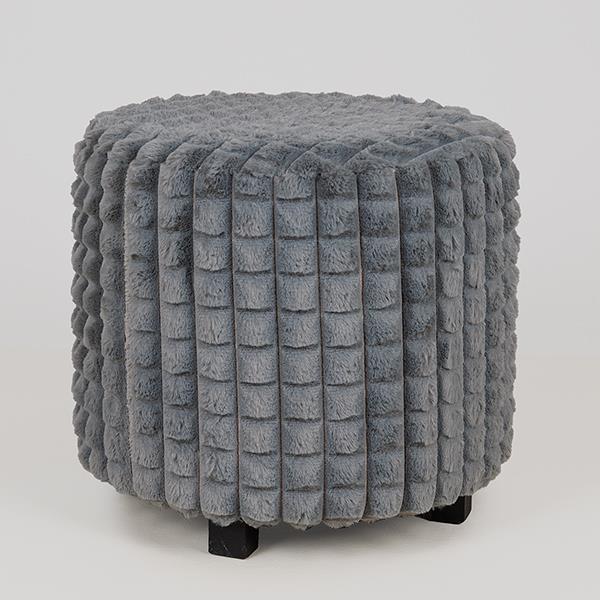 ΣΚΑΜΠΟ ΒΕΛΟΥΔΟ ΓΚΡΙ ΞΥΛΙΝΑ ΠΟΔΙΑ 40x40x40cm