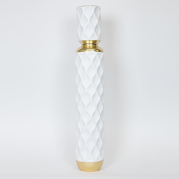 ΒΑΖΟ ΜΕΤΑΛΛΙΚΟ ΛΕΥΚΟ -  ΧΡΥΣΟ 14.5x14.5x79.5cm