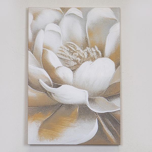 ΠΙΝΑΚΑΣ ΚΑΜΒΑΣ ΛΟΥΛΟΥΔΙ ΛΕΥΚΟΣ - ΜΠΕΖ 40x60cm