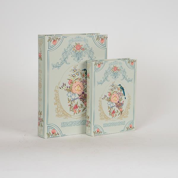 S/2 ΚΟΥΤΙΑ ΒΙΒΛΙΑ ΞΥΛΙΝΑ ΓΑΛΑΖΙΑ 27x5x19cm