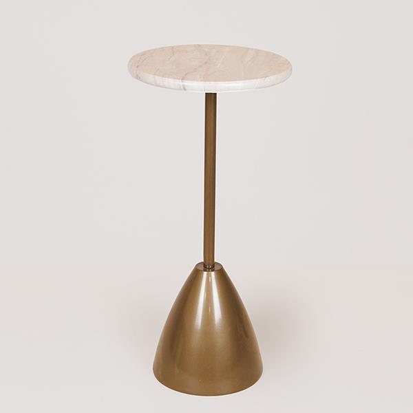 ΤΡΑΠΕΖΙ ΜΕΤΑΛΛΙΚΟ ΧΡΥΣΟ - ΛΕΥΚΟ 35x35x52cm