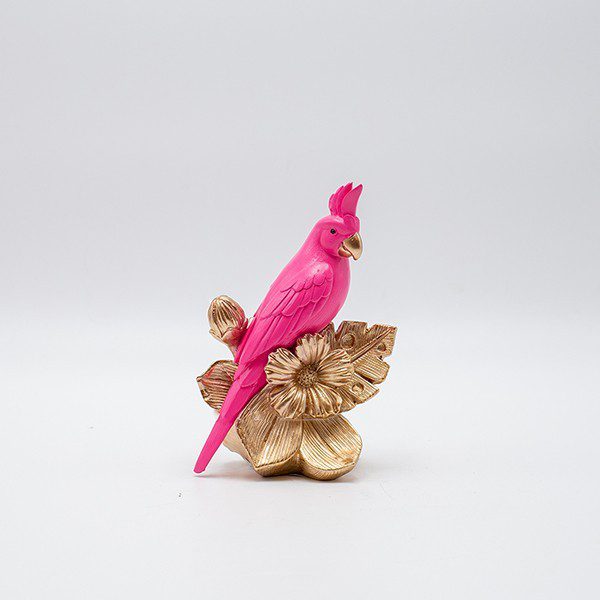 ΕΠΙΤΡΑΠΕΖΙΟ ΔΙΑΚΟΣΜΗΤΙΚΟ ΠΑΠΑΓΑΛΟΣ ΠΟΛΥΡΕΖΙΝ ΡΟΖ-ΧΡΥΣΟ 10.5x7x15εκ