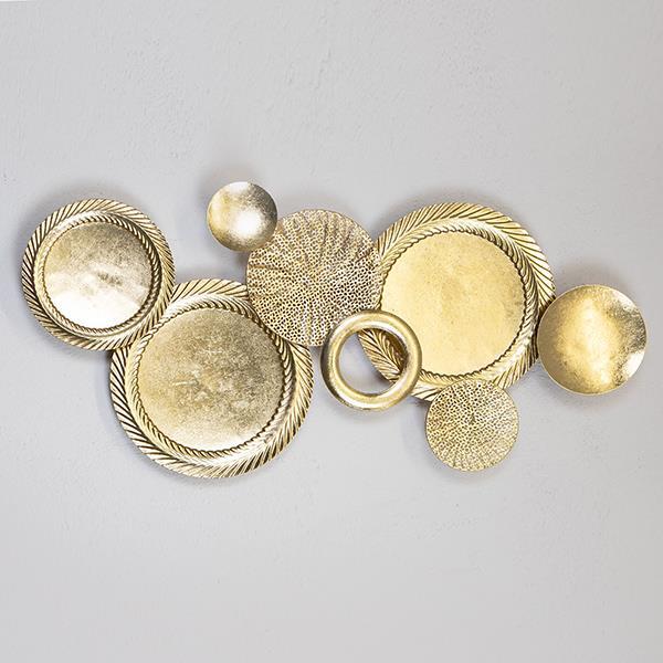 ΔΙΑΚΟΣΜΗΤΙΚΟ ΤΟΙΧΟΥ ΚΥΚΛΟΙ ΜΕΤΑΛΛΙΚΟ ΧΡΥΣΟ 90.8x44.5x5.1cm