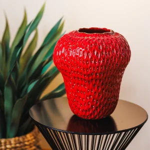 Strawberry Κόκκινο Κεραμικό Βάζο 22.5Χ25CM
