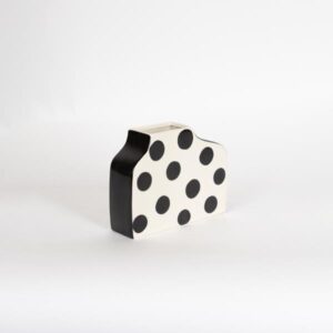 ΒΑΖΟ ΚΕΡΑΜΙΚΟ ΜΑΥΡΟ - ΛΕΥΚΟ 28x6x15.6cm