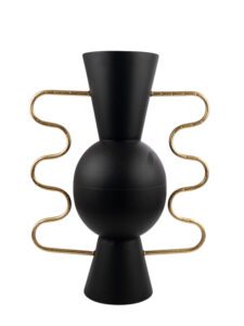 ΜΕΤΑΛΛΙΚΟ ΒΑΖΟ ΜΑΥΡΟ ΜΕ ΧΡΥΣΑ ΧΕΡΟΥΛΙΑ 39Χ20Χ50,5ΕΚ