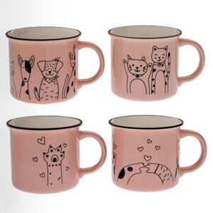 ΡΟΖ ΚΕΡΑΜΙΚΗ ΚΟΥΠΑ ΜΕ ΦΙΓΟΥΡΑ ΓΑΤΑΣ & ΣΚΥΛΟΥ