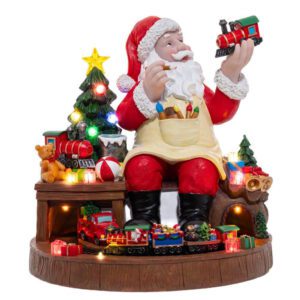 Χριστουγεννιάτικο διακοσμητικό εργαστήρι του Άγιου Βασίλη Φωτιζόμενο 41x40.5x40cm