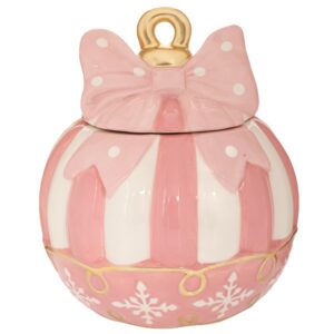 ΡΟΖ/ ΛΕΥΚΗ ΚΕΡΑΜΙΚΗ ΜΠΙΣΚΟΤΙΕΡΑ ΜΠΑΛΑ ΜΕ ΦΙΟΓΚΟ 18,5Χ18,5Χ21,5ΕΚ