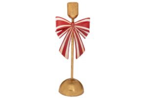 ΧΡΥΣΟ ΜΕΤΑΛΛΙΚΟ ΚΗΡΟΠΗΓΙΟ ΜΕ ΚΟΚΚΙΝΟ/ΑΣΠΡΟ ΦΙΟΓΚΟ 11.5X9.4X35.7EK